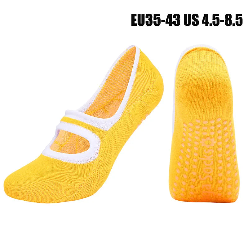 Women High Quality Pilates Socks Anti-Slip Breathable Backless Yoga Socks Ankle Ladies Ballet Dance Sports Socks