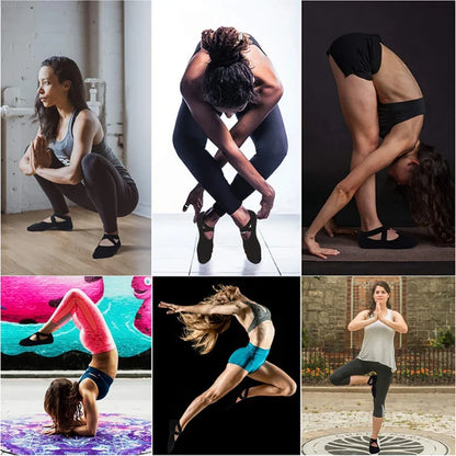 1 Pair of Ladies Anti Slip Cotton Yoga Socks Bandage Sports Girls Ballet Dance Socks For 35-39 yards