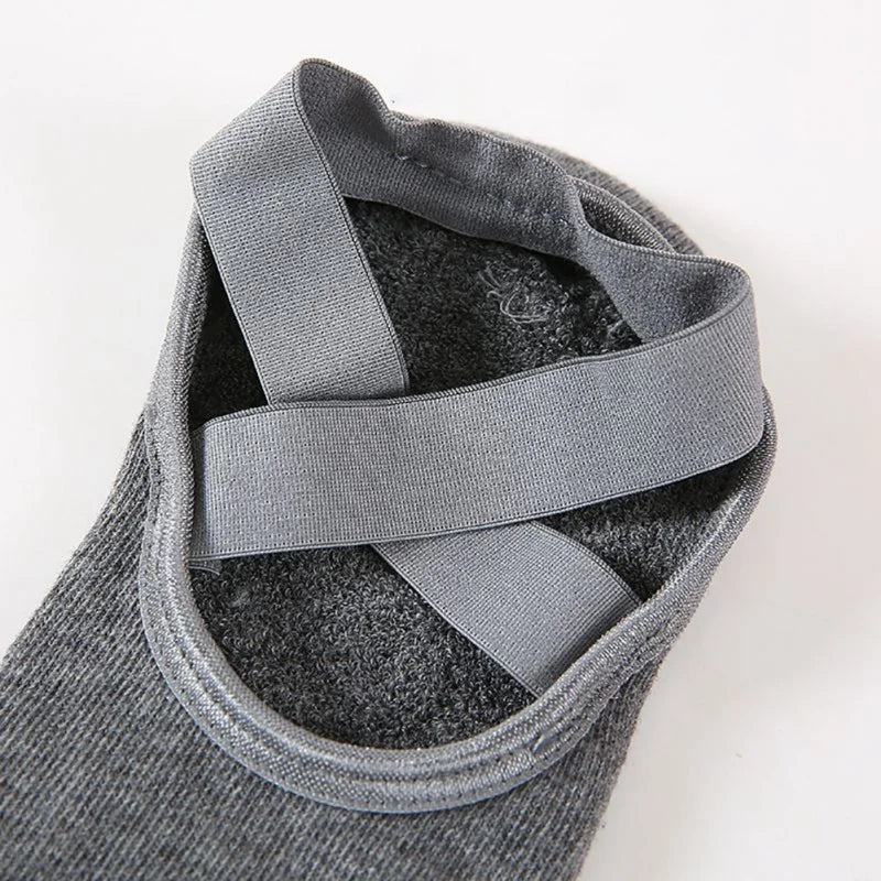 1 Pair of Ladies Anti Slip Cotton Yoga Socks Bandage Sports Girls Ballet Dance Socks For 35-39 yards