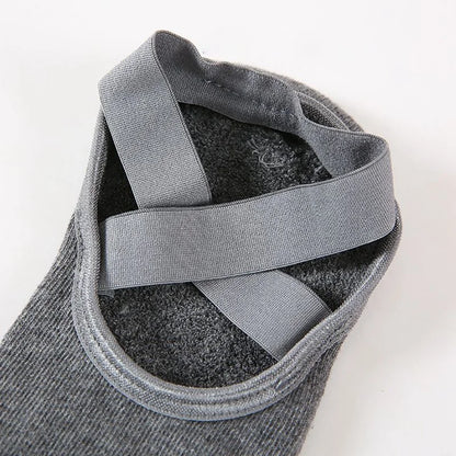 1 Pair of Ladies Anti Slip Cotton Yoga Socks Bandage Sports Girls Ballet Dance Socks For 35-39 yards