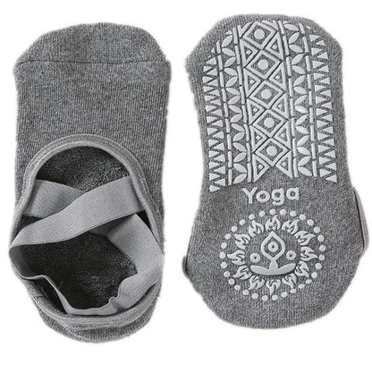1 Pair of Ladies Anti Slip Cotton Yoga Socks Bandage Sports Girls Ballet Dance Socks For 35-39 yards
