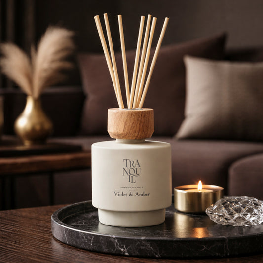 Tranquil Violet & Amber Reed Diffuser, Grey - 200ml