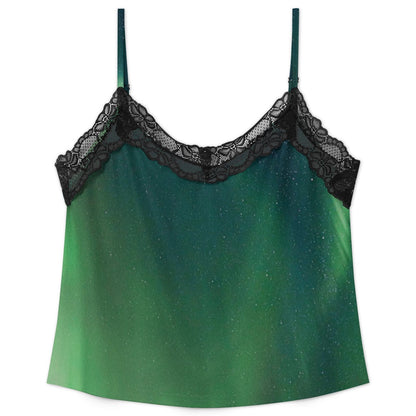Lace-trimmed camisole and shorts pajama set