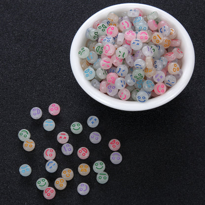Luminous Acrylic Beads Colorful Beads Flat Round Scattered Beads