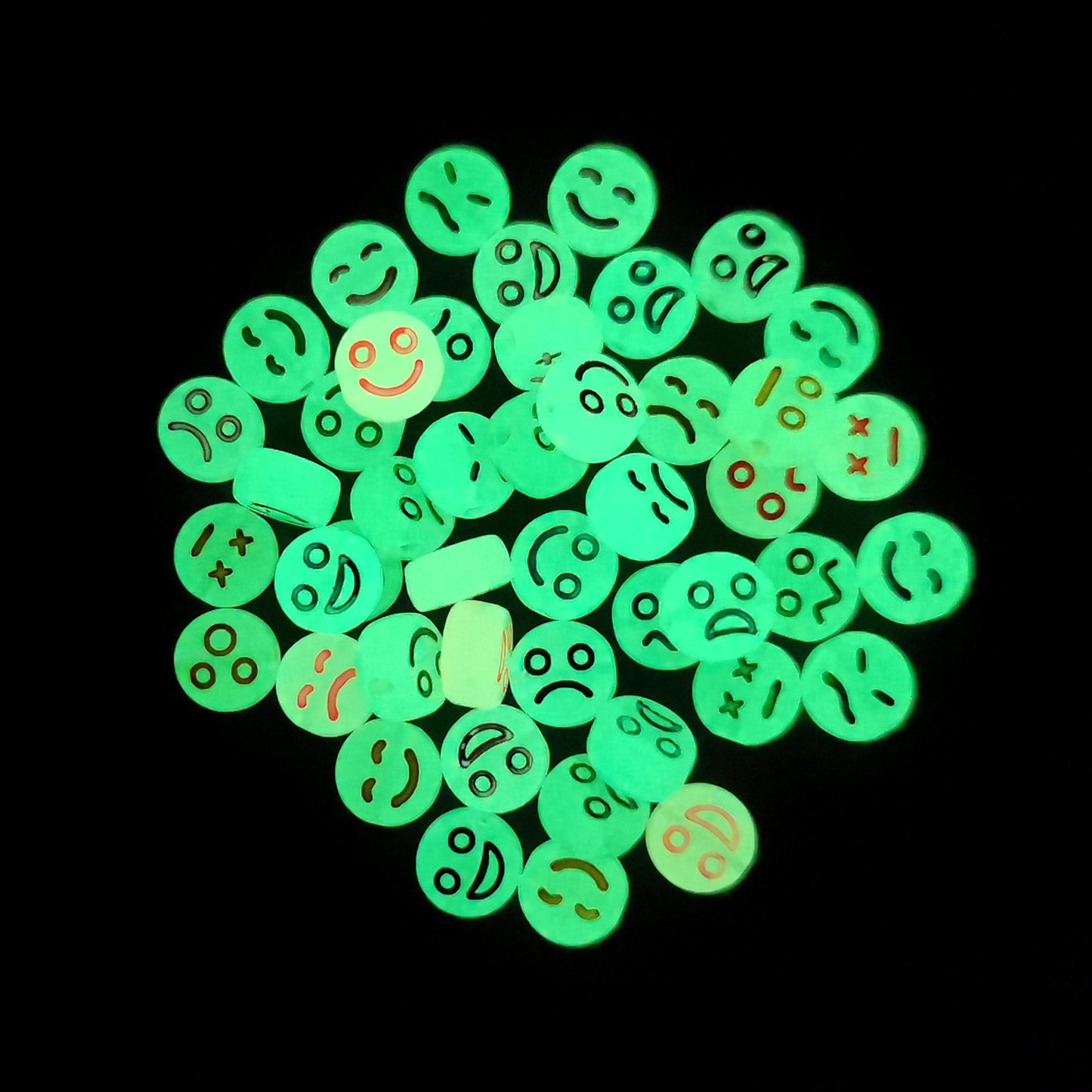 Luminous Acrylic Beads Colorful Beads Flat Round Scattered Beads